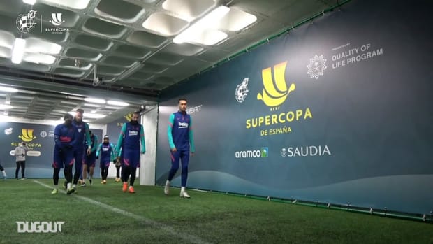 FC Barcelona train ahead of their Supercopa de España semifinal vs Real Sociedad